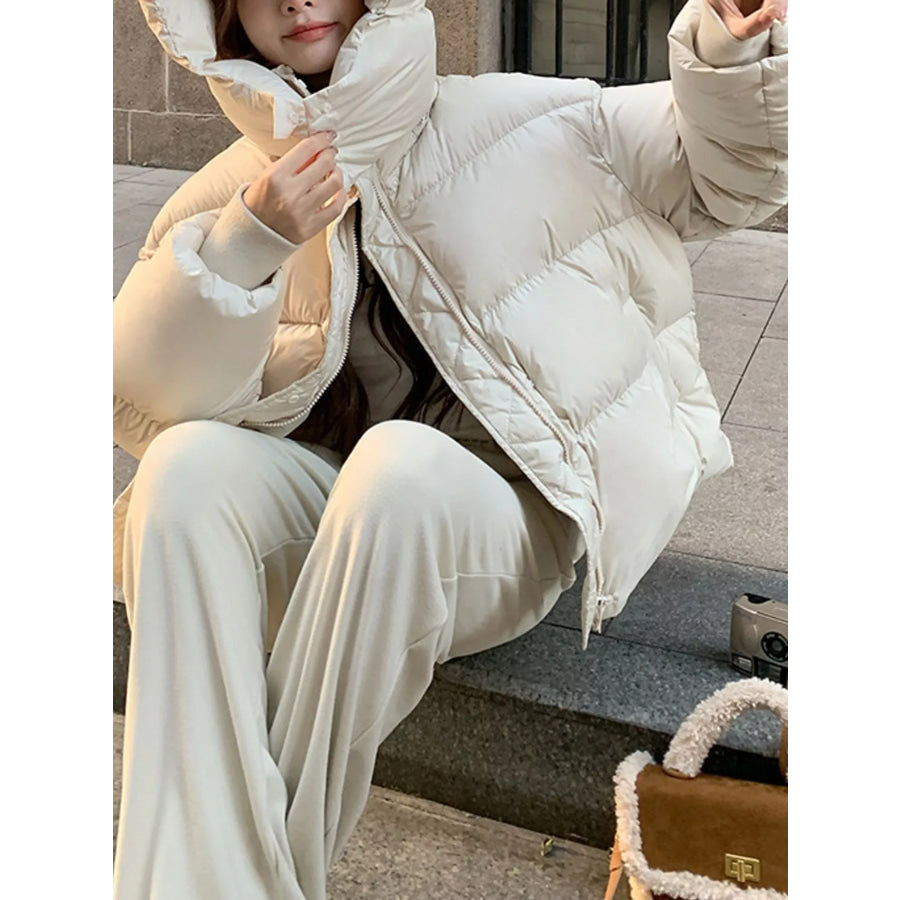 Quilted Hooded Puffer Jacket Apparel and Accessories