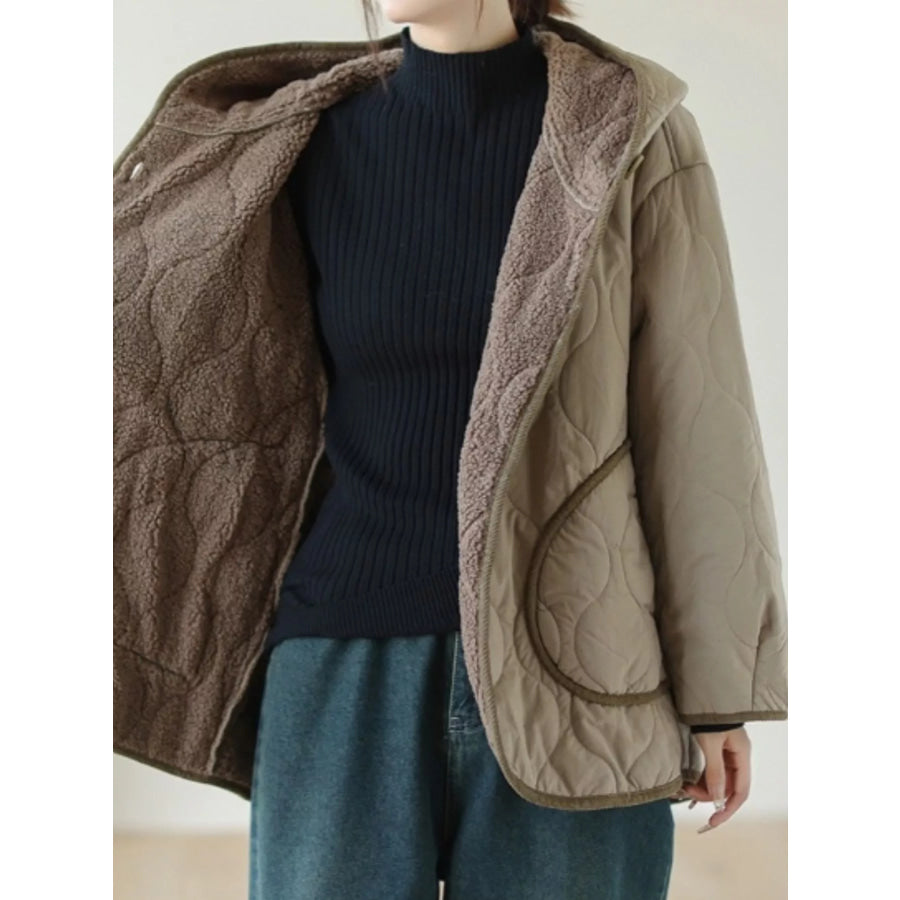 Quilted Hooded Sherpa Lined Outerwear Apparel and Accessories
