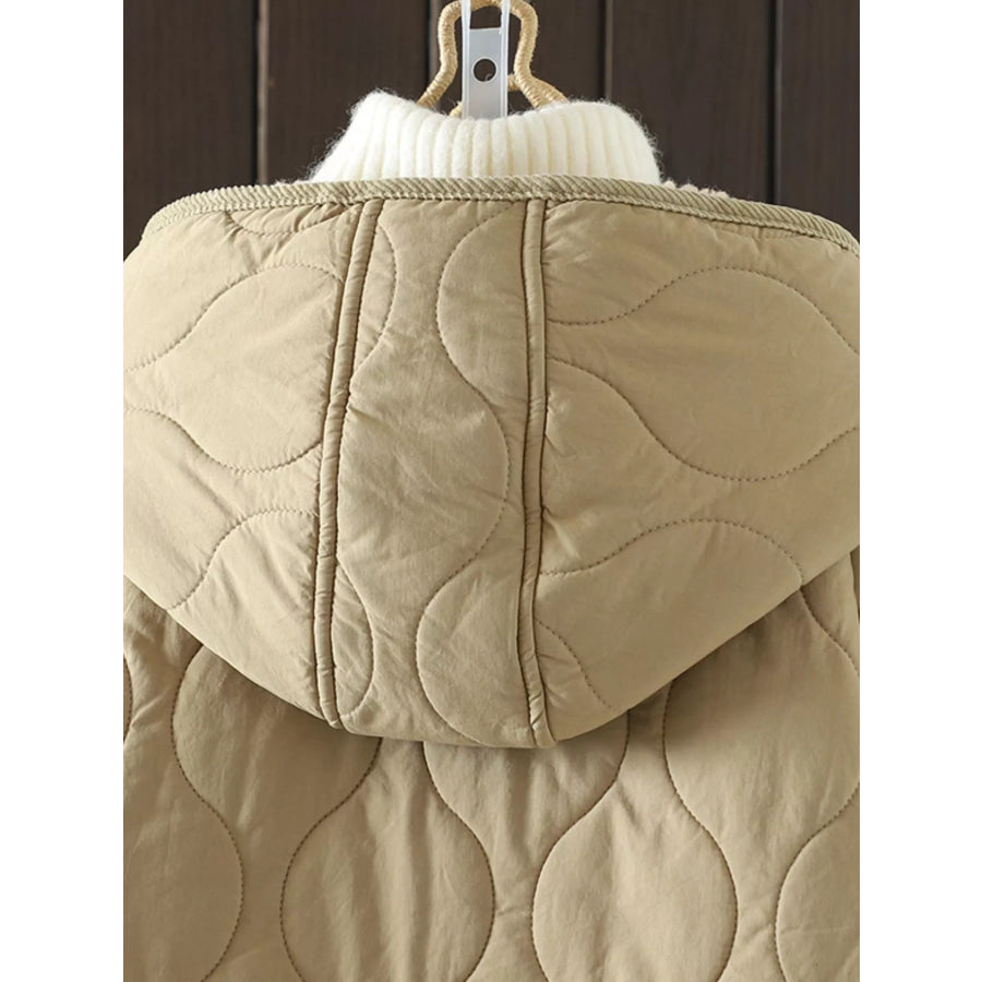 Quilted Hooded Sherpa Lined Outerwear Apparel and Accessories