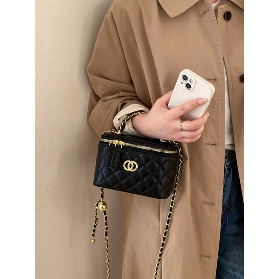 Quilted Leather Crossbody Bag Apparel and Accessories