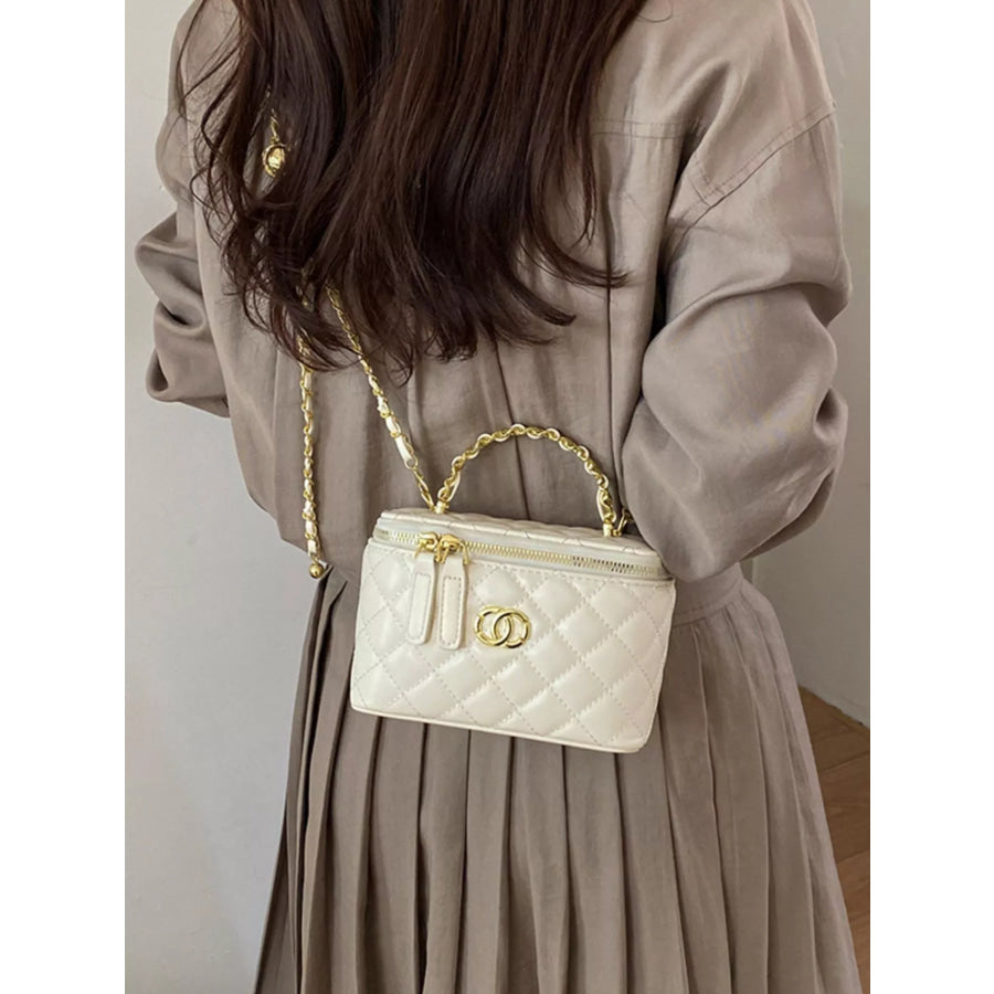 Quilted Leather Crossbody Bag Apparel and Accessories