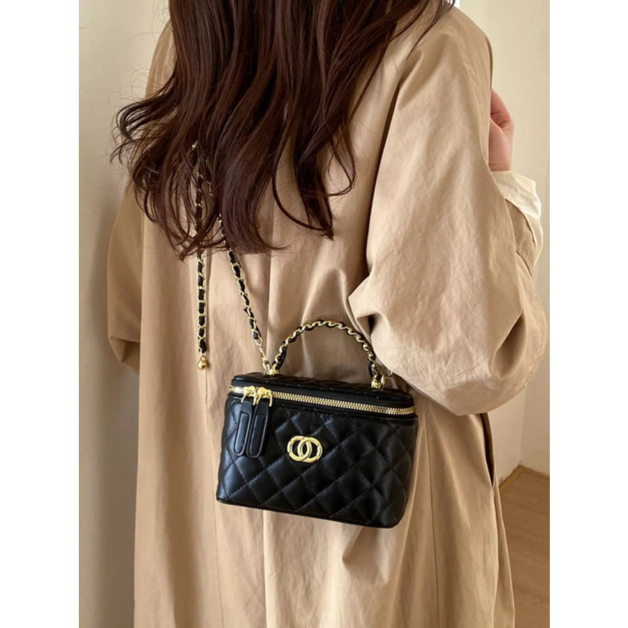 Quilted Leather Crossbody Bag Apparel and Accessories