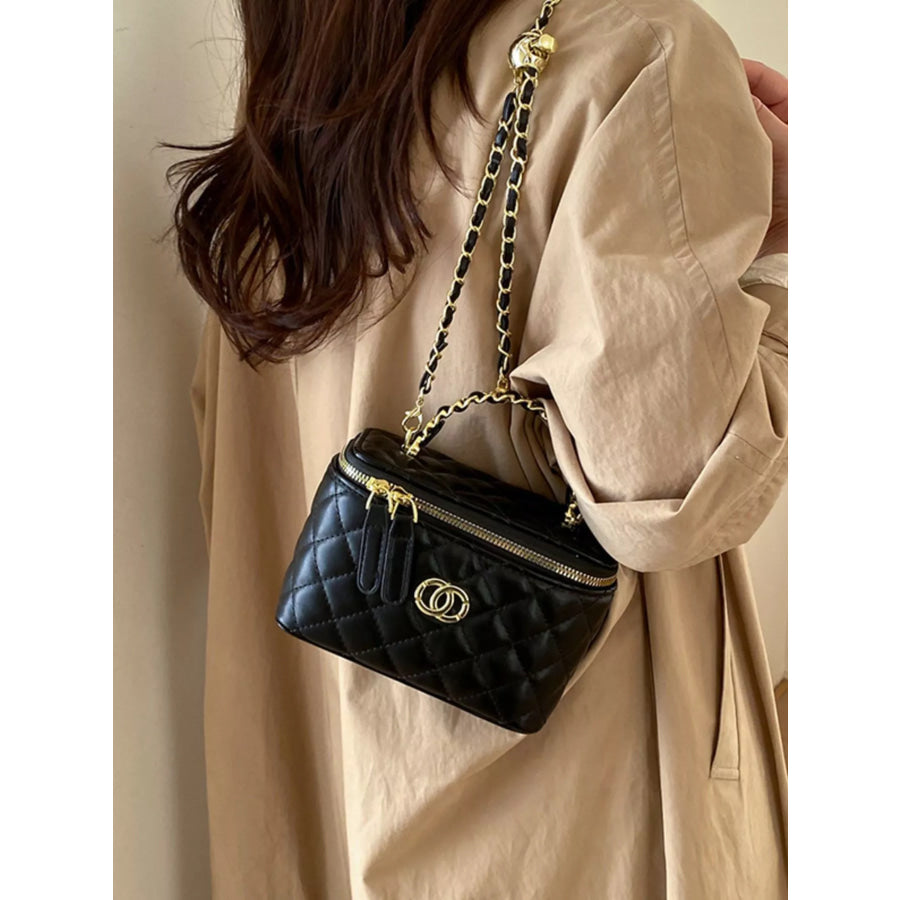 Quilted Leather Crossbody Bag Apparel and Accessories