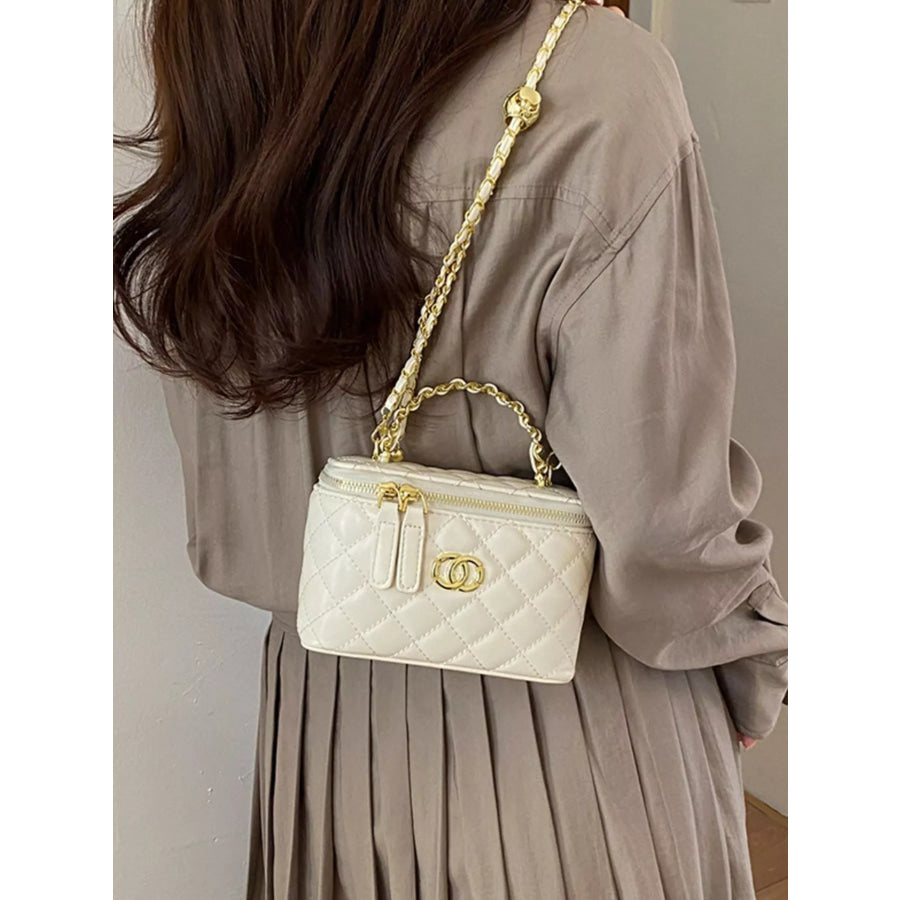 Quilted Leather Crossbody Bag Apparel and Accessories