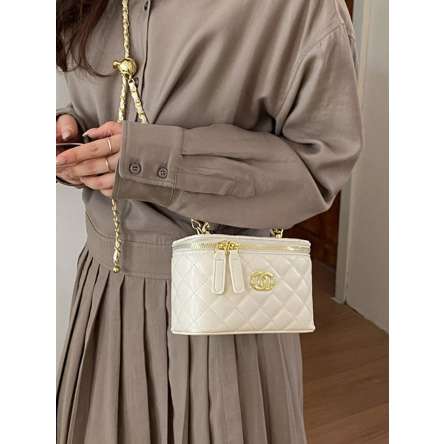 Quilted Leather Crossbody Bag Apparel and Accessories