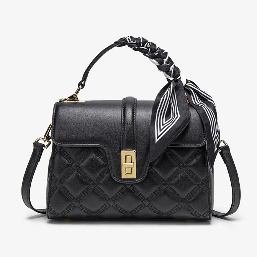Quilted Leather Crossbody Bag Black / ONESIZE Apparel and Accessories