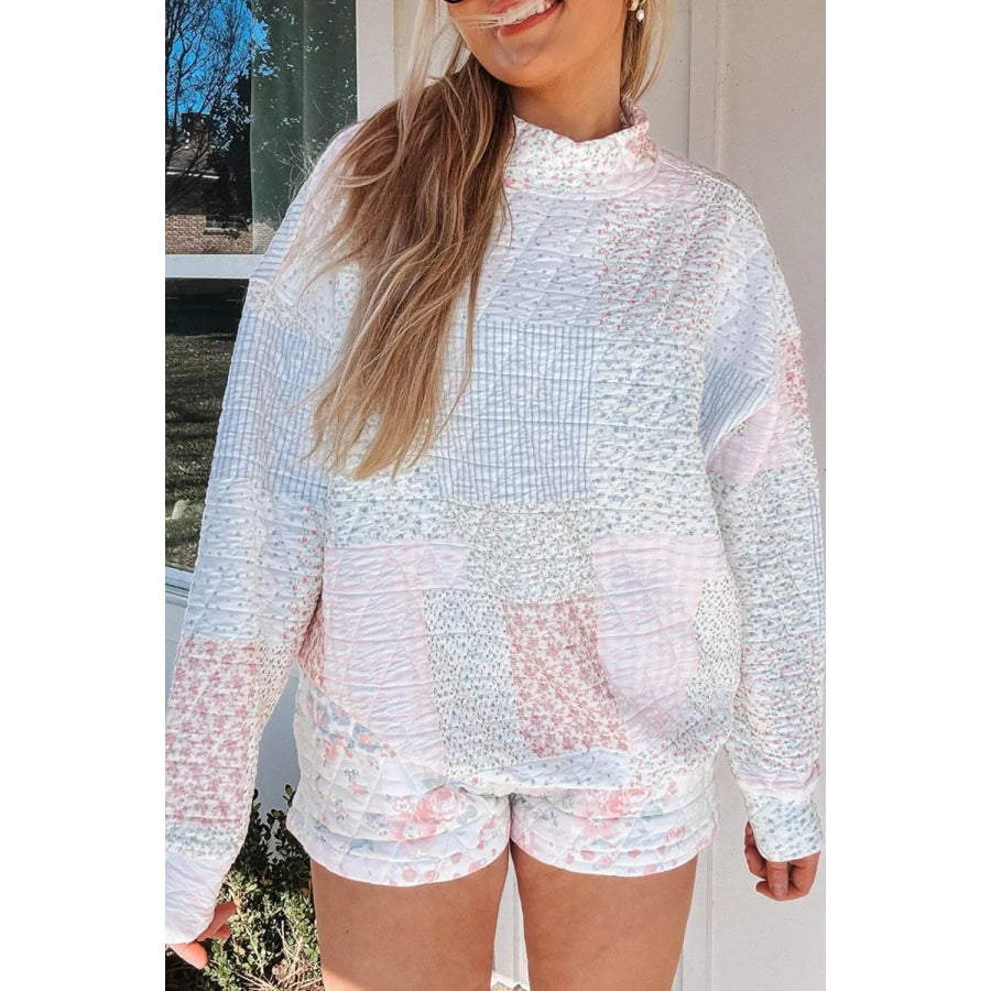 Quilted Long Sleeve Top and Shorts Set Apparel and Accessories