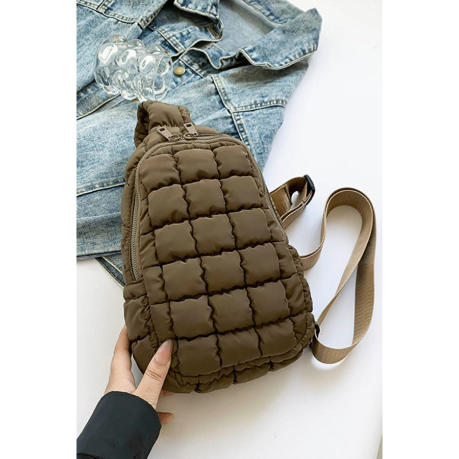 Quilted Nylon Crossbody Bag Apparel and Accessories