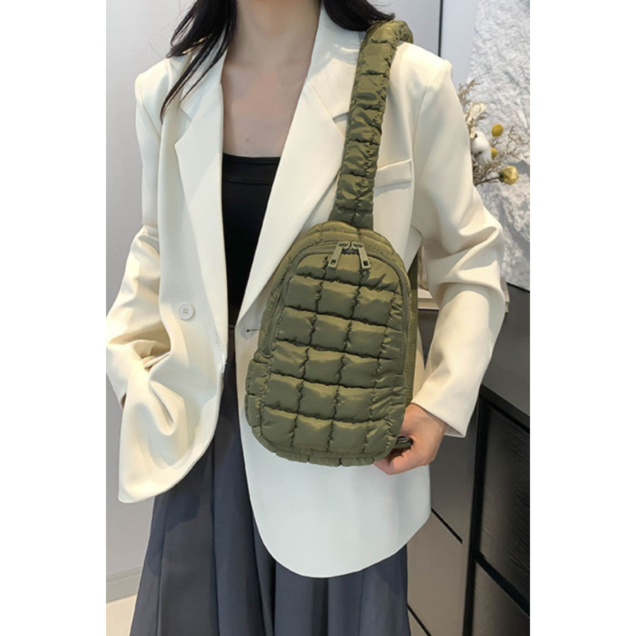 Quilted Nylon Crossbody Bag Apparel and Accessories