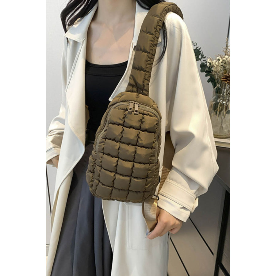 Quilted Nylon Crossbody Bag Apparel and Accessories