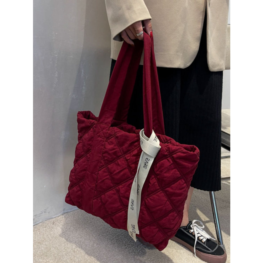 Quilted Nylon Large Tote Bag Apparel and Accessories