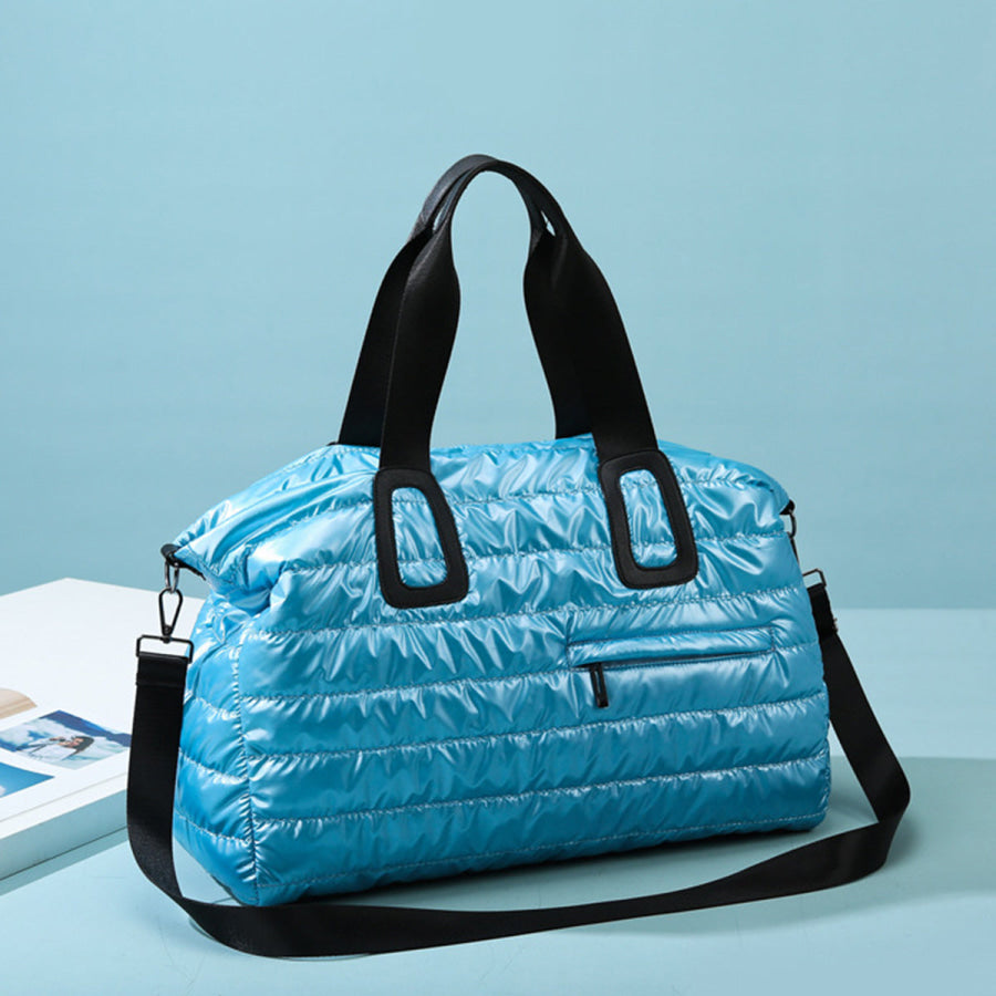 Quilted Nylon Oversize Travel Bag Cerulean / One Size Apparel and Accessories