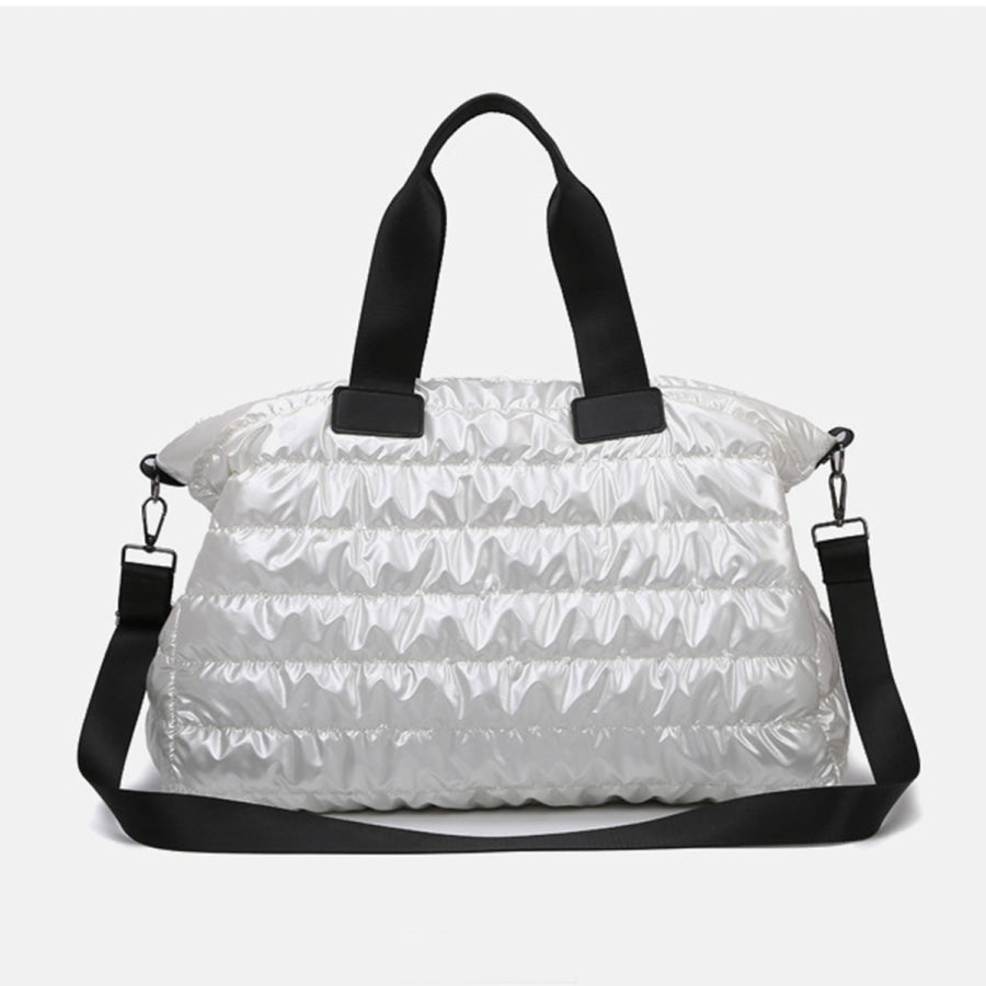 Quilted Nylon Oversize Travel Bag White / One Size Apparel and Accessories