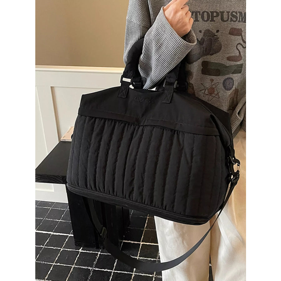 Quilted Nylon Travel Bag Black / onesize Apparel and Accessories