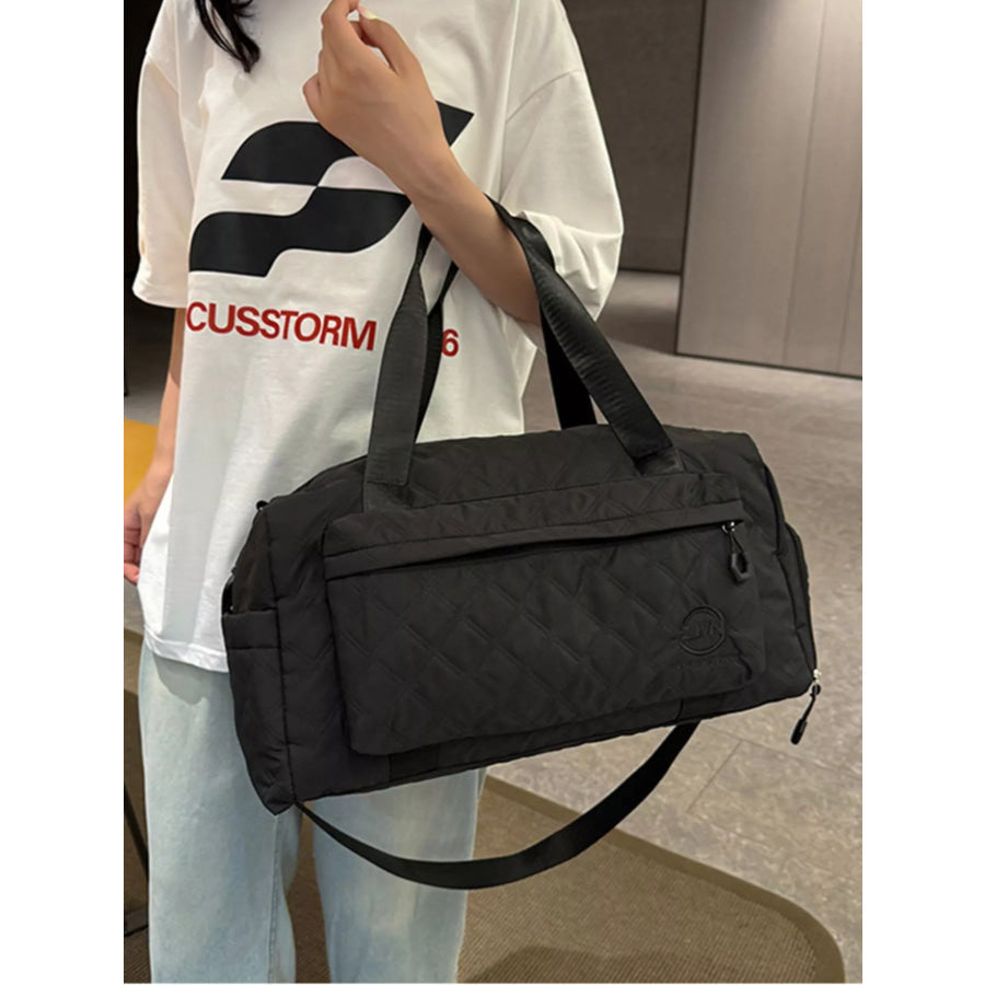Quilted Oxford Cloth Travel Bag Black / onesize Apparel and Accessories