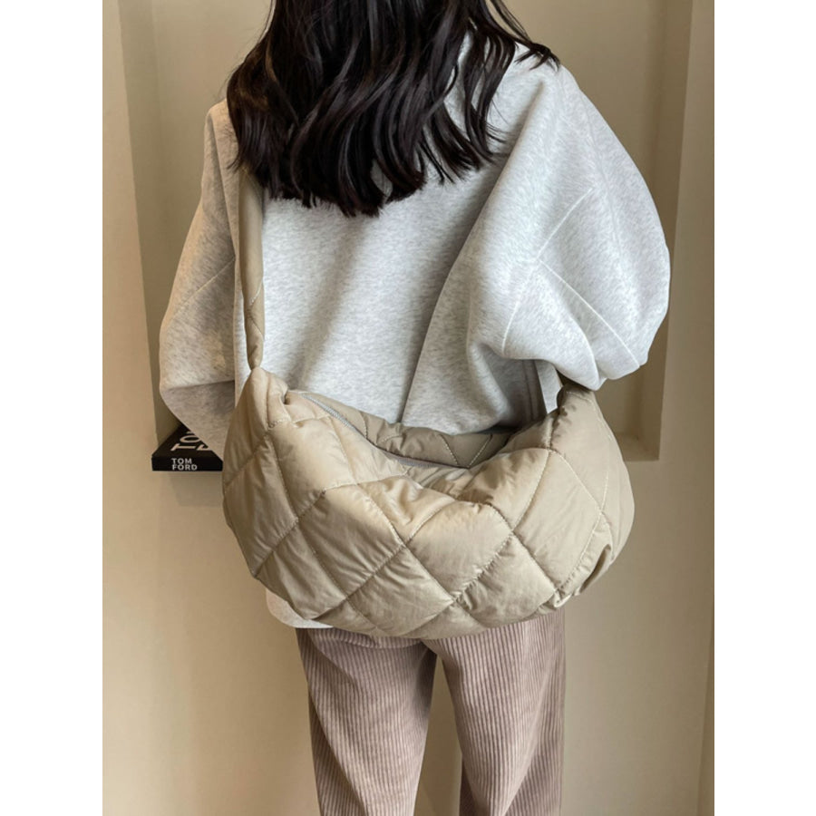 Quilted Polyester Crossbody Bag Apparel and Accessories