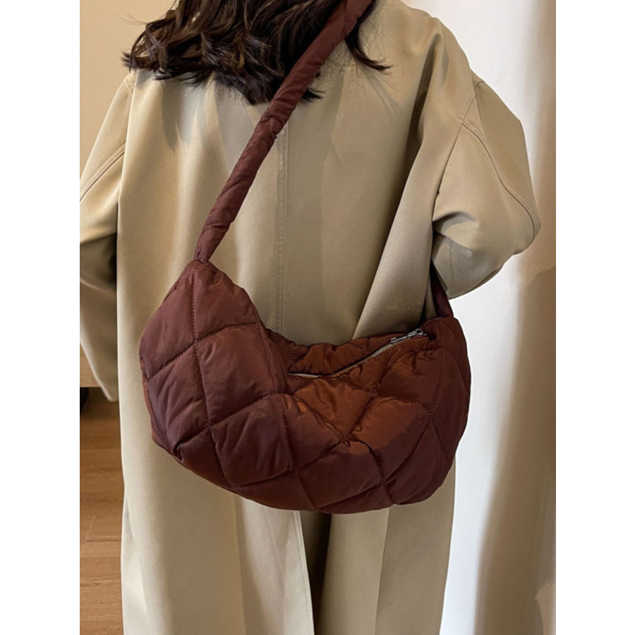 Quilted Polyester Crossbody Bag Apparel and Accessories