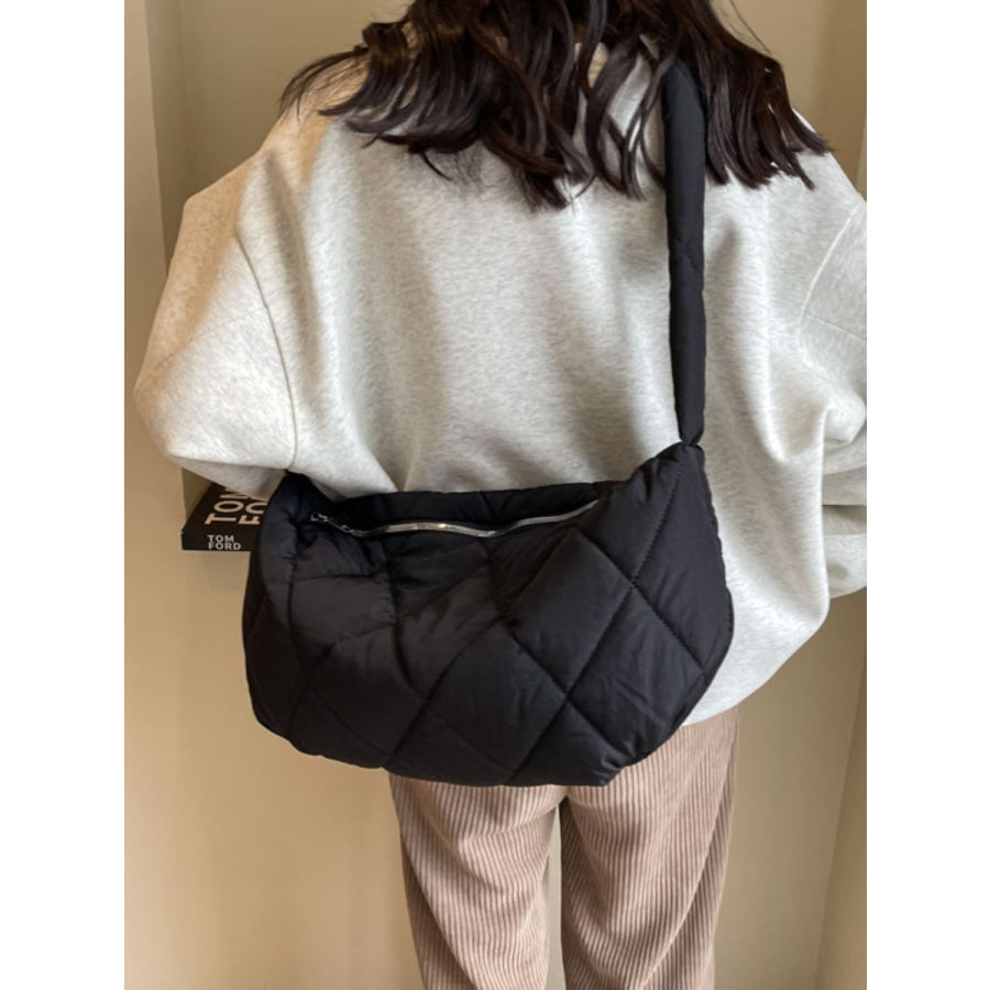 Quilted Polyester Crossbody Bag Apparel and Accessories