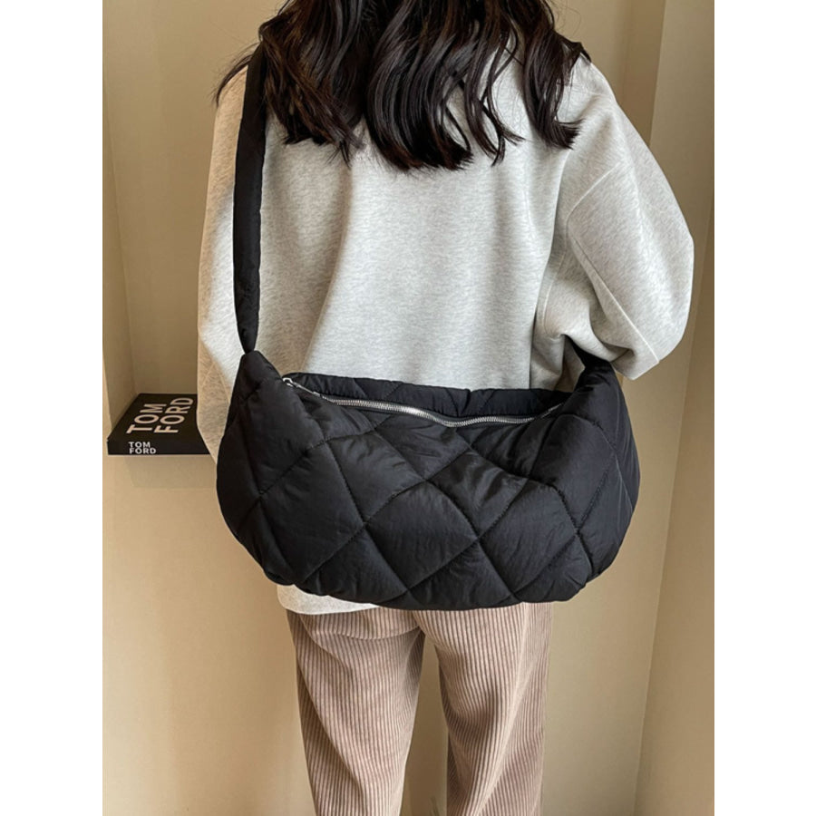 Quilted Polyester Crossbody Bag Apparel and Accessories