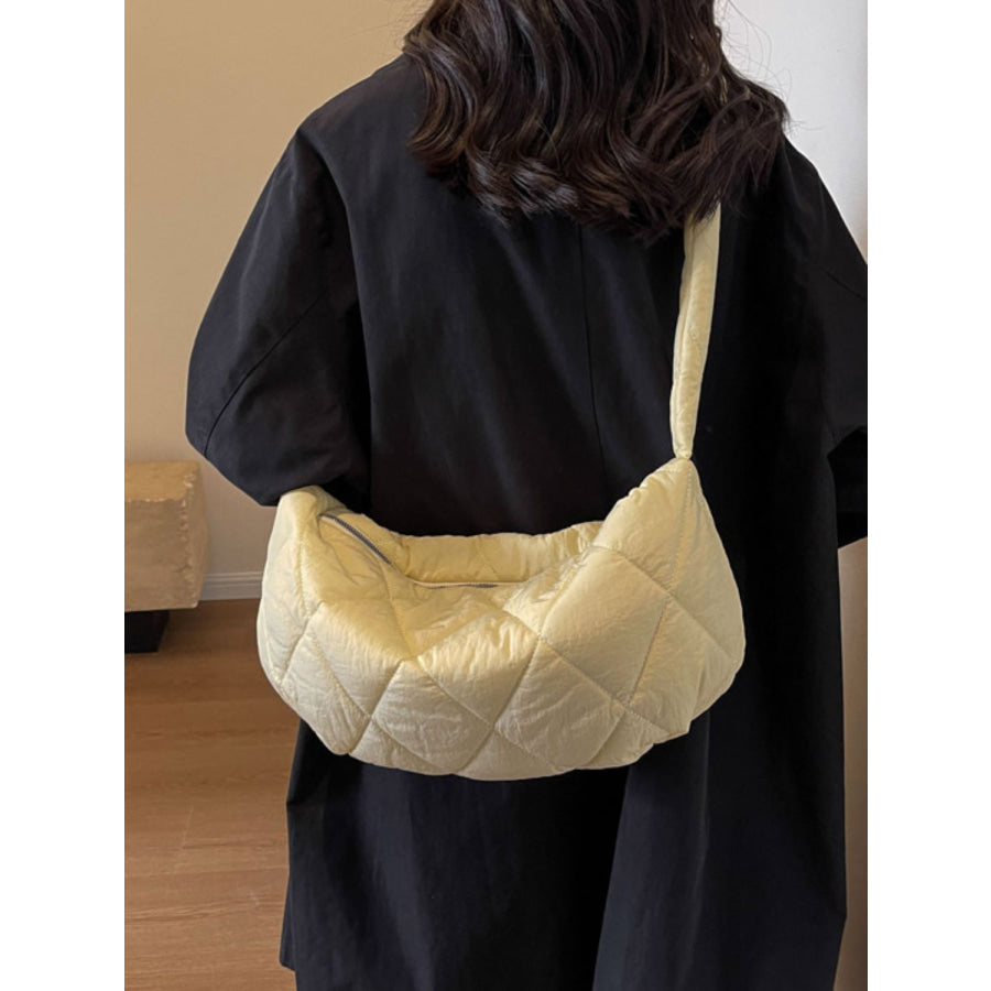 Quilted Polyester Crossbody Bag Apparel and Accessories