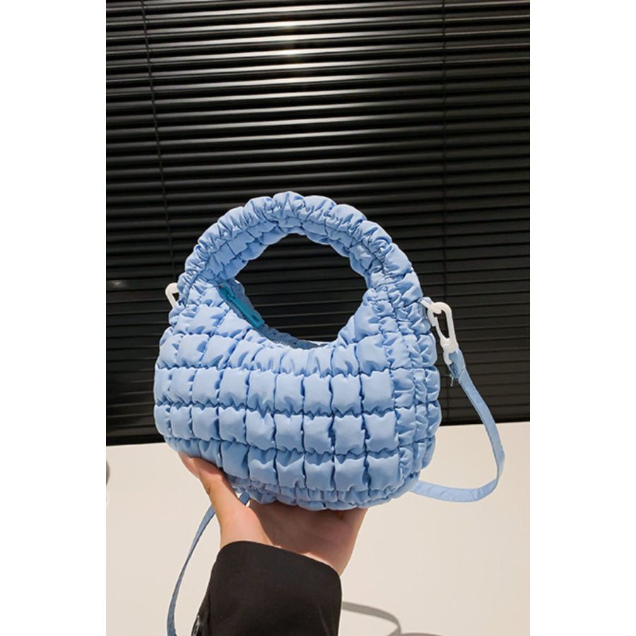 Quilted Puffy Removable Strap Crossbody Bag Apparel and Accessories