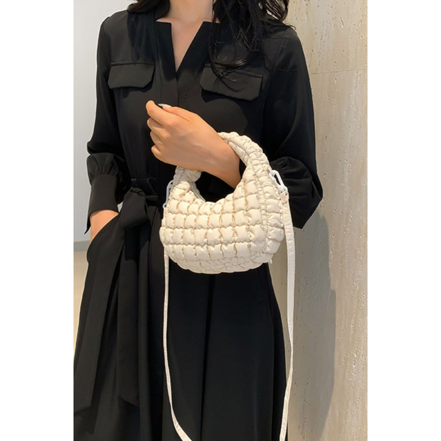 Quilted Puffy Removable Strap Crossbody Bag Apparel and Accessories