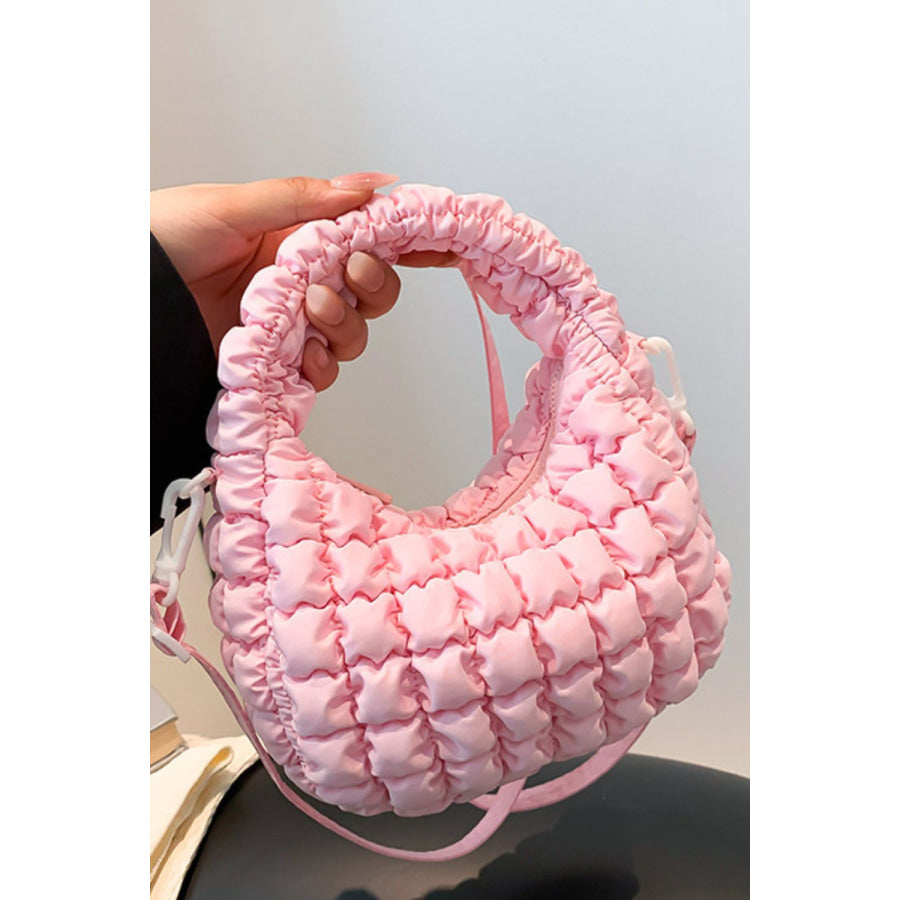 Quilted Puffy Removable Strap Crossbody Bag Apparel and Accessories