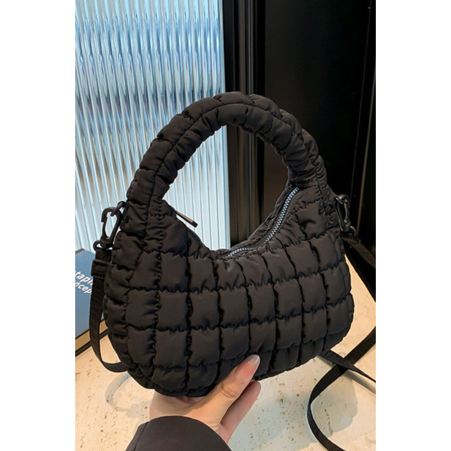 Quilted Puffy Removable Strap Crossbody Bag Apparel and Accessories