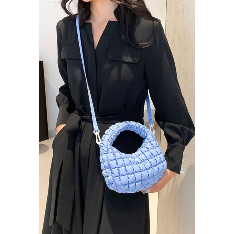 Quilted Puffy Removable Strap Crossbody Bag Apparel and Accessories