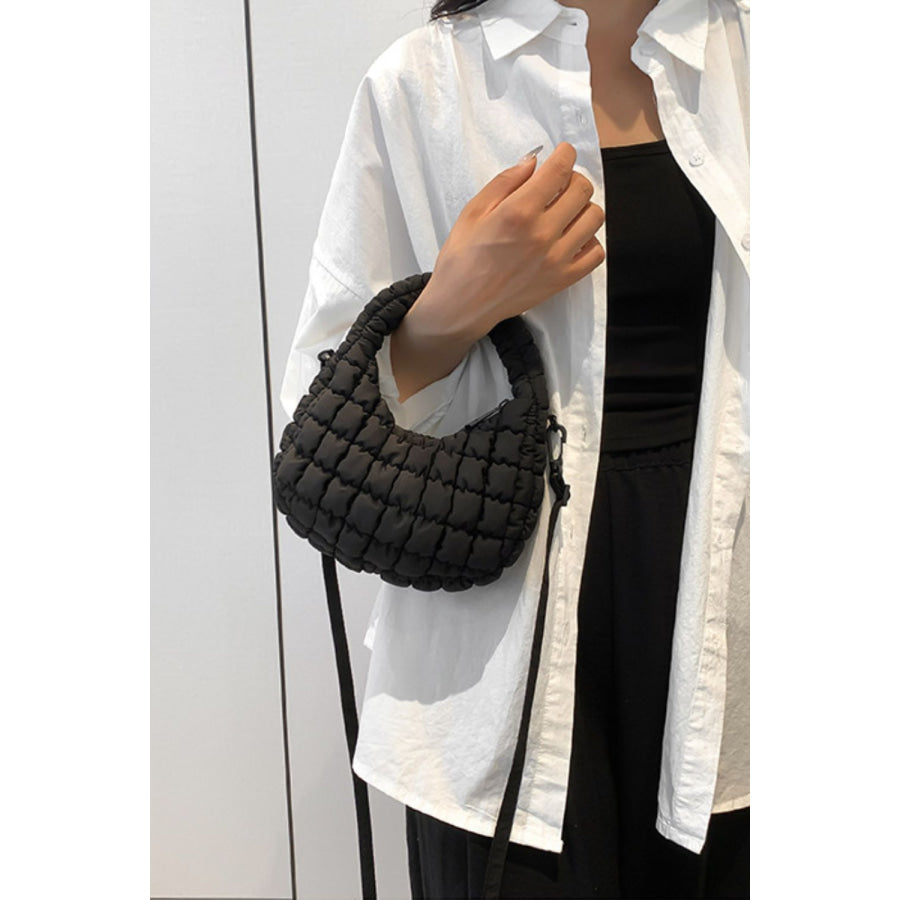 Quilted Puffy Removable Strap Crossbody Bag Apparel and Accessories