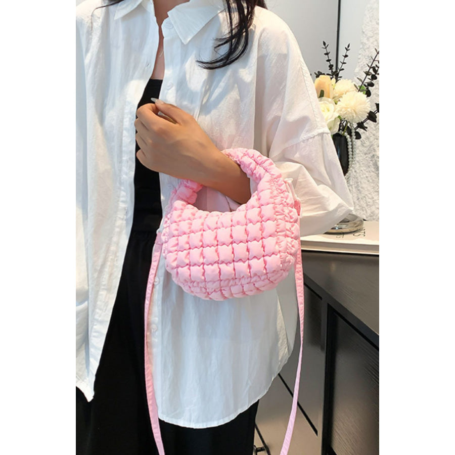 Quilted Puffy Removable Strap Crossbody Bag Apparel and Accessories