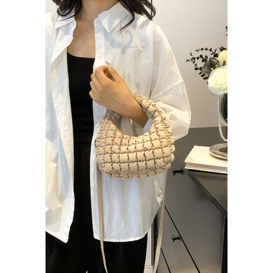 Quilted Puffy Removable Strap Crossbody Bag Apparel and Accessories