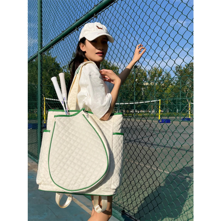 Quilted Racket Backpack Bag Off-white / One Size Apparel and Accessories