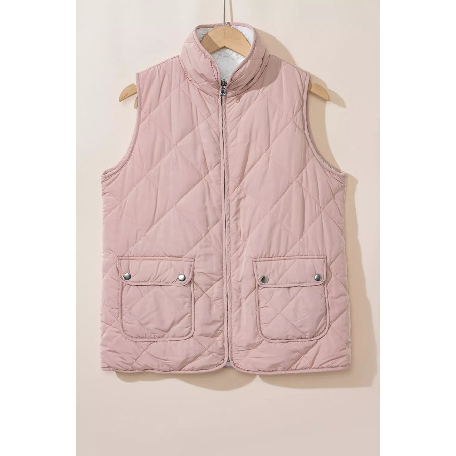 Quilted Sherpa-Lined Vest Coat Apparel and Accessories