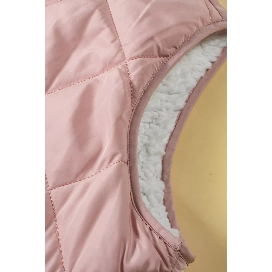 Quilted Sherpa-Lined Vest Coat Apparel and Accessories