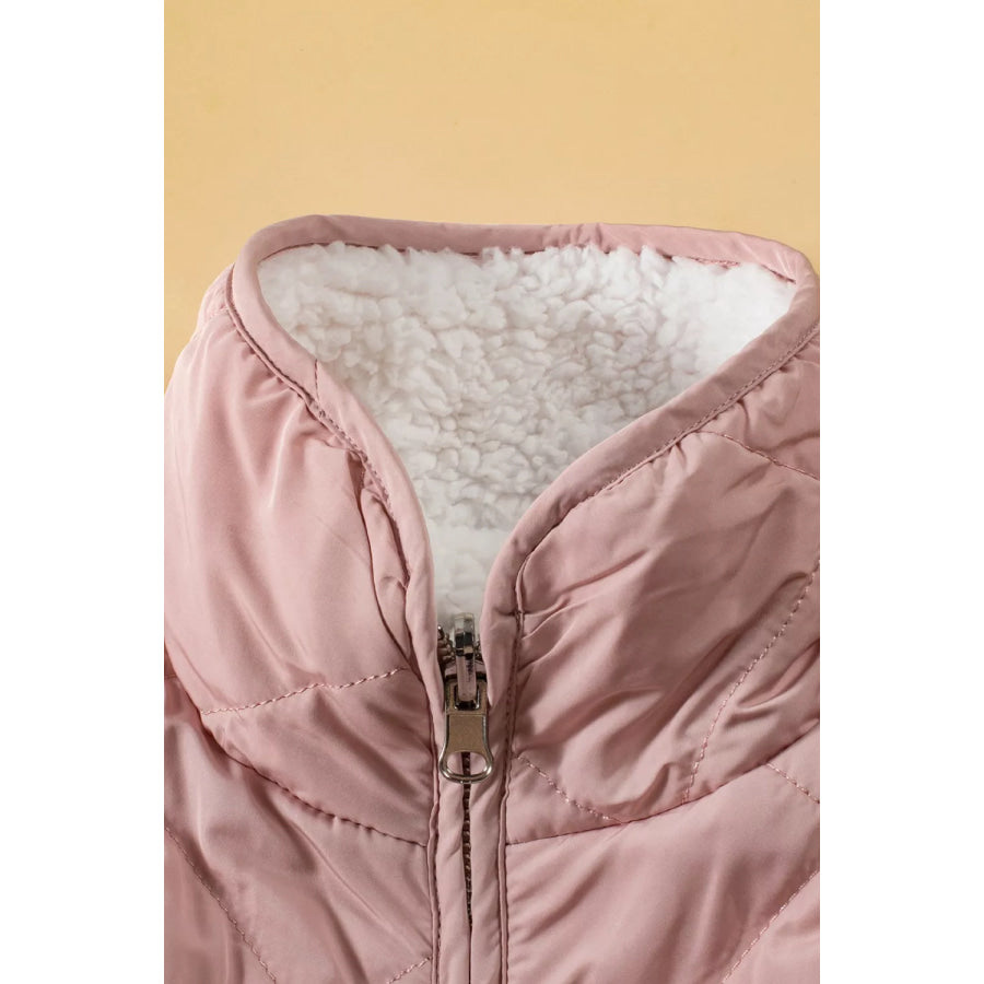 Quilted Sherpa-Lined Vest Coat Apparel and Accessories