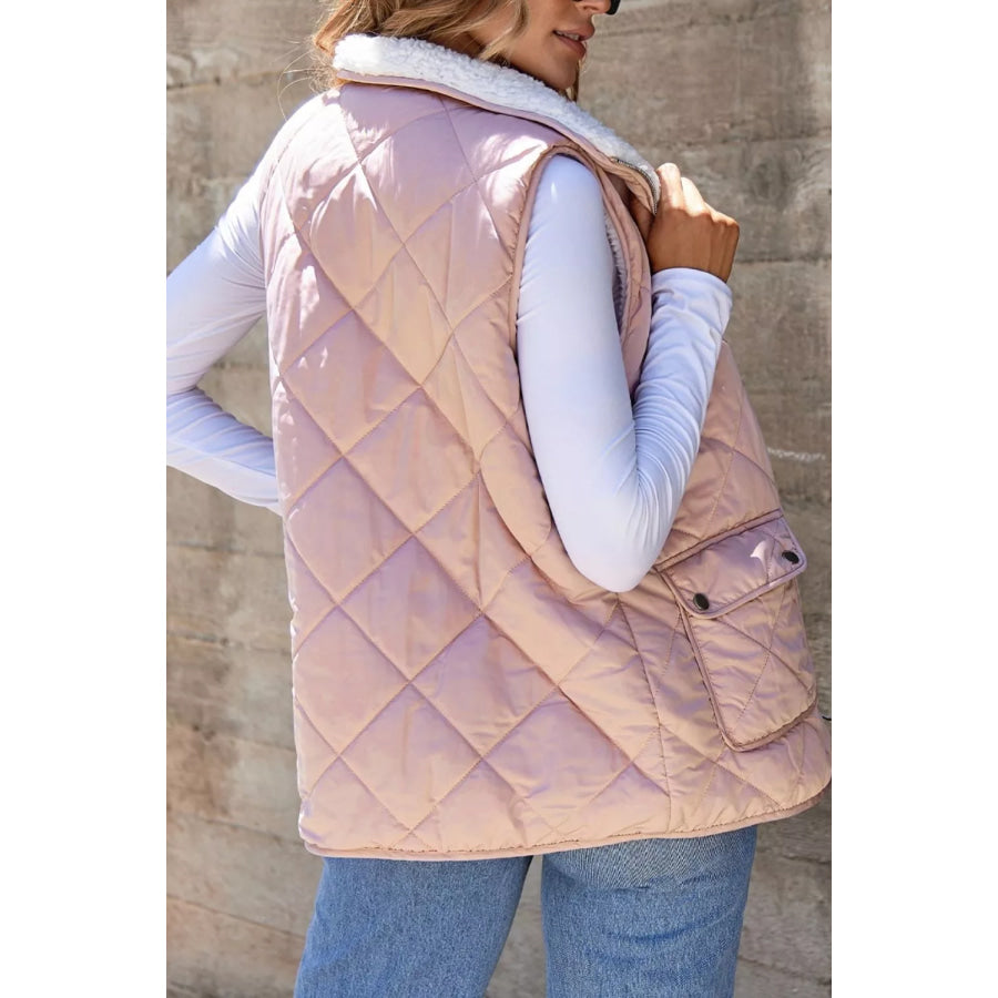 Quilted Sherpa-Lined Vest Coat Apparel and Accessories