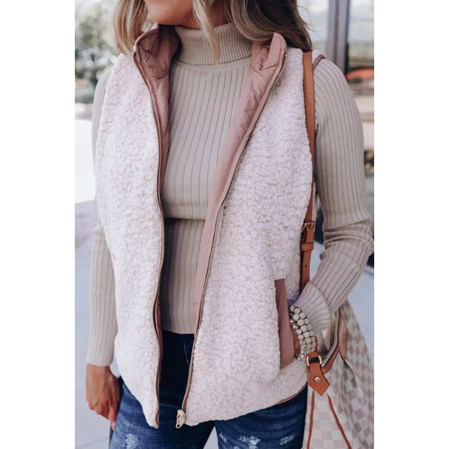 Quilted Sherpa-Lined Vest Coat Apparel and Accessories