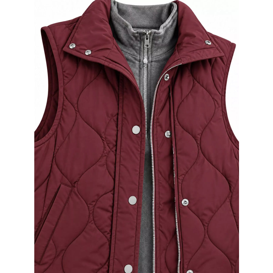 Quilted Snap Button Vest Coat Apparel and Accessories
