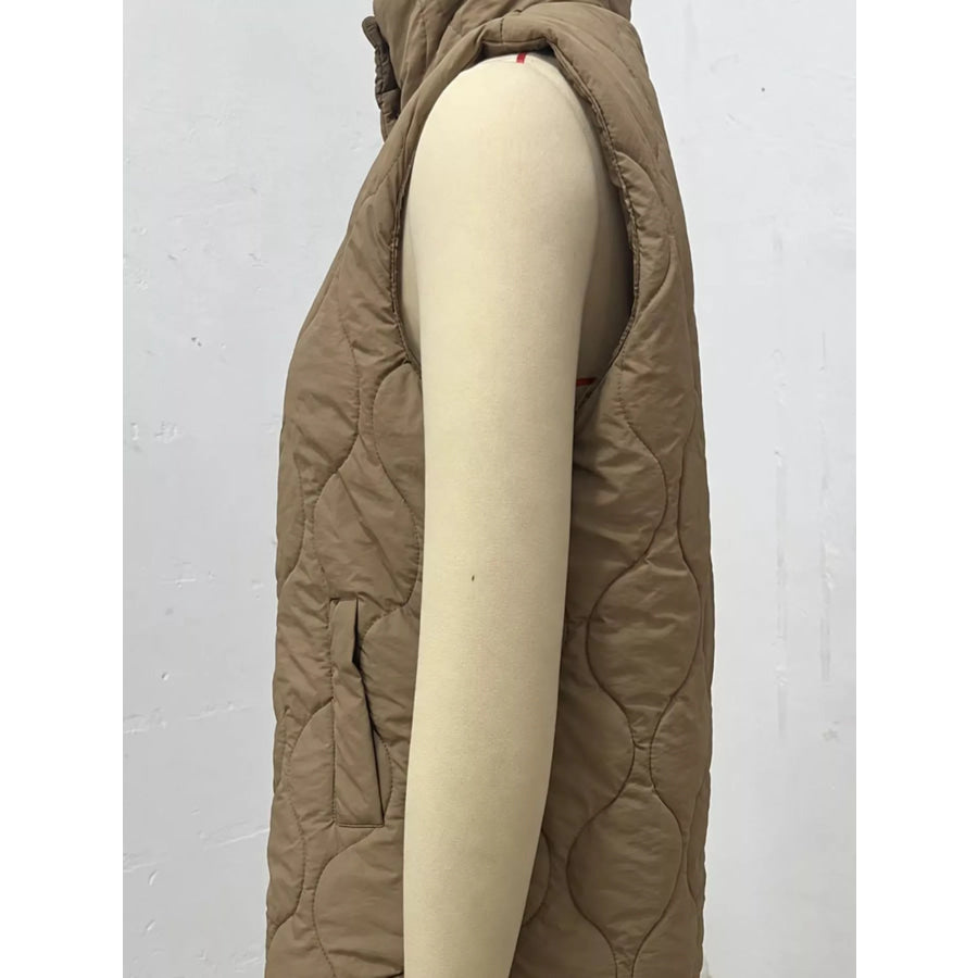 Quilted Snap Button Vest Coat Apparel and Accessories