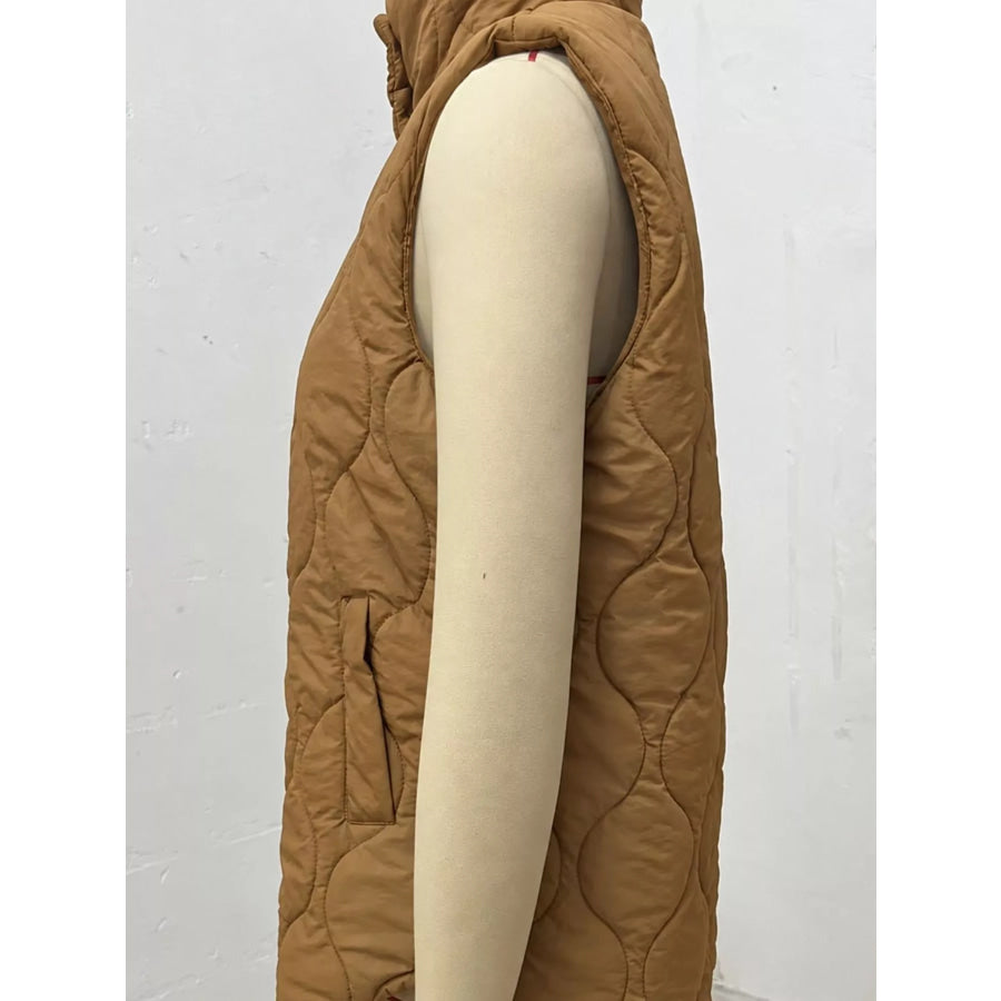 Quilted Snap Button Vest Coat Apparel and Accessories