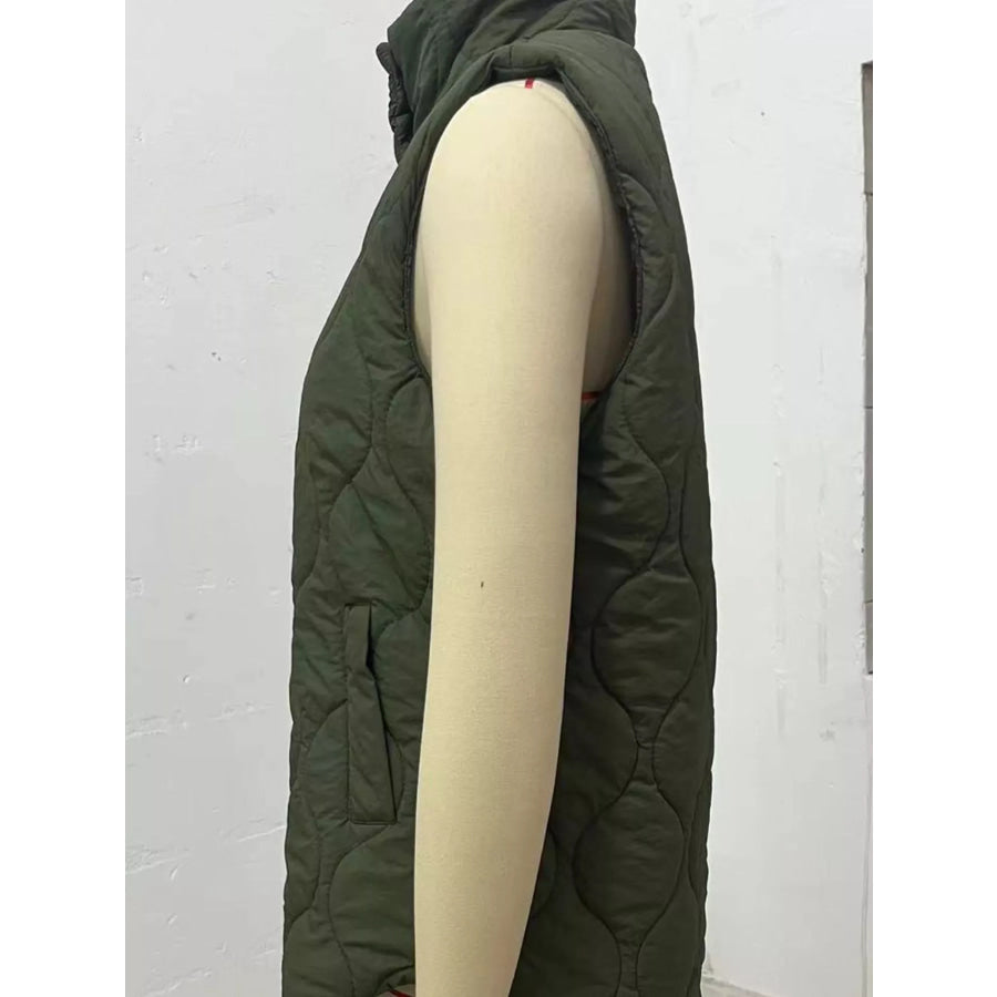 Quilted Snap Button Vest Coat Apparel and Accessories