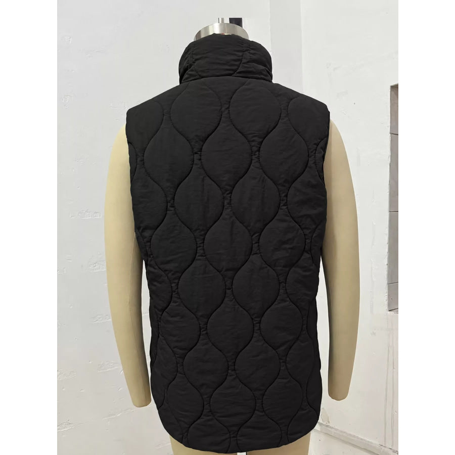 Quilted Snap Button Vest Coat Apparel and Accessories
