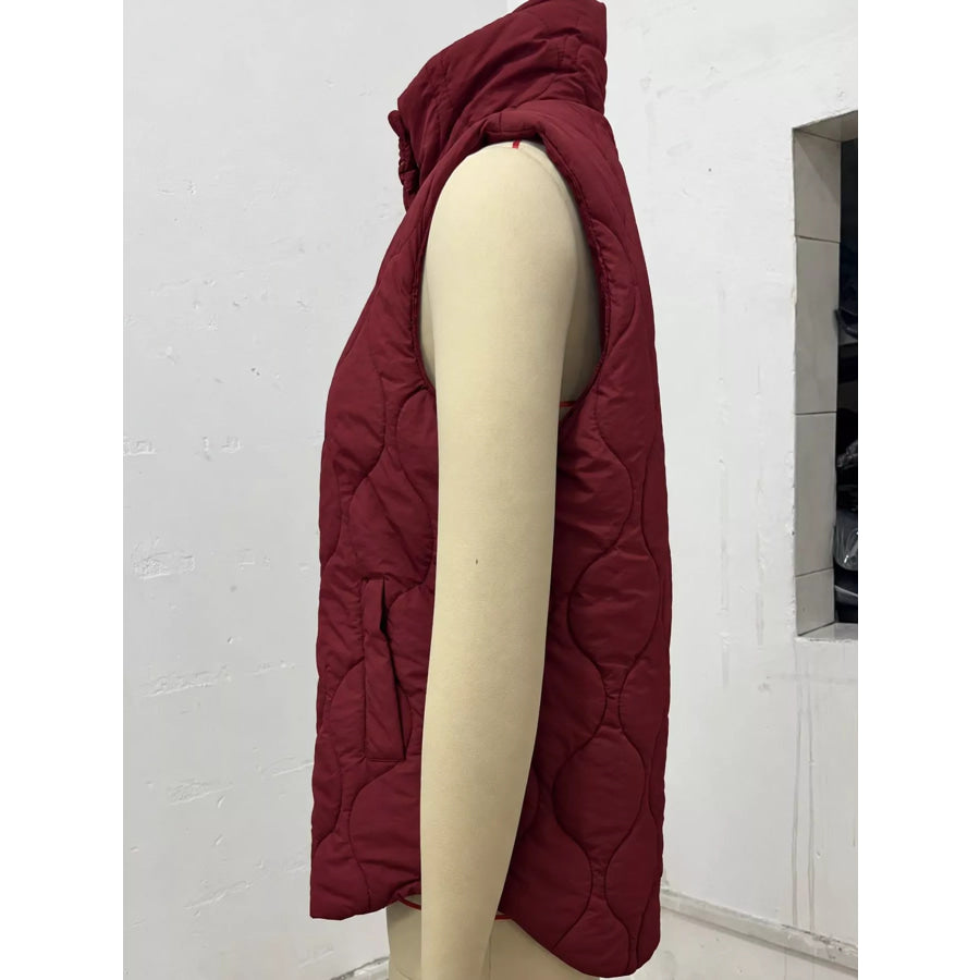 Quilted Snap Button Vest Coat Apparel and Accessories