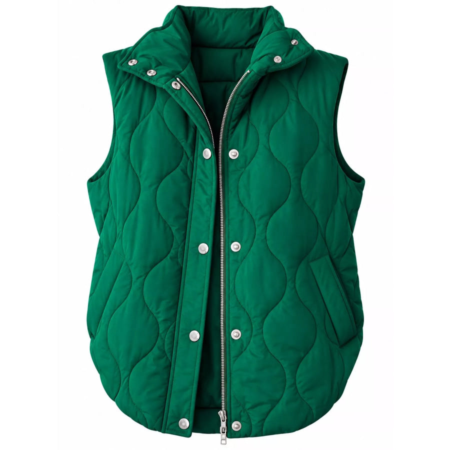 Quilted Snap Button Vest Coat Apparel and Accessories