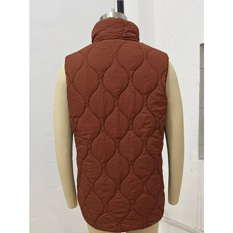 Quilted Snap Button Vest Coat Apparel and Accessories