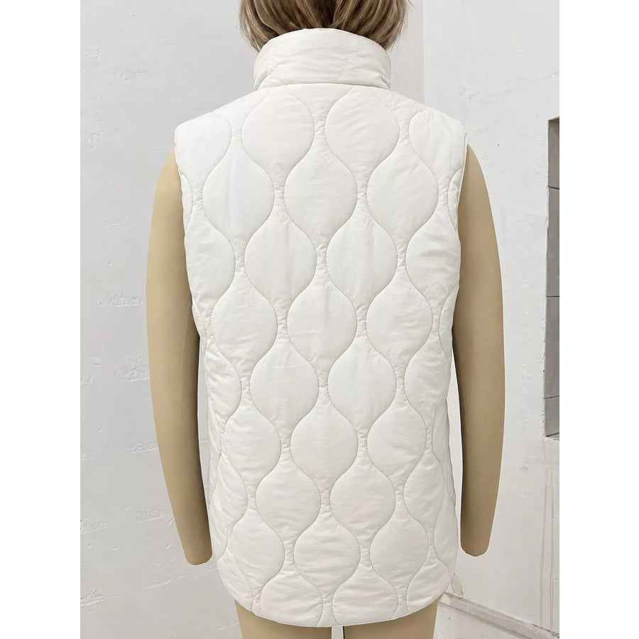 Quilted Snap Button Vest Coat Apparel and Accessories