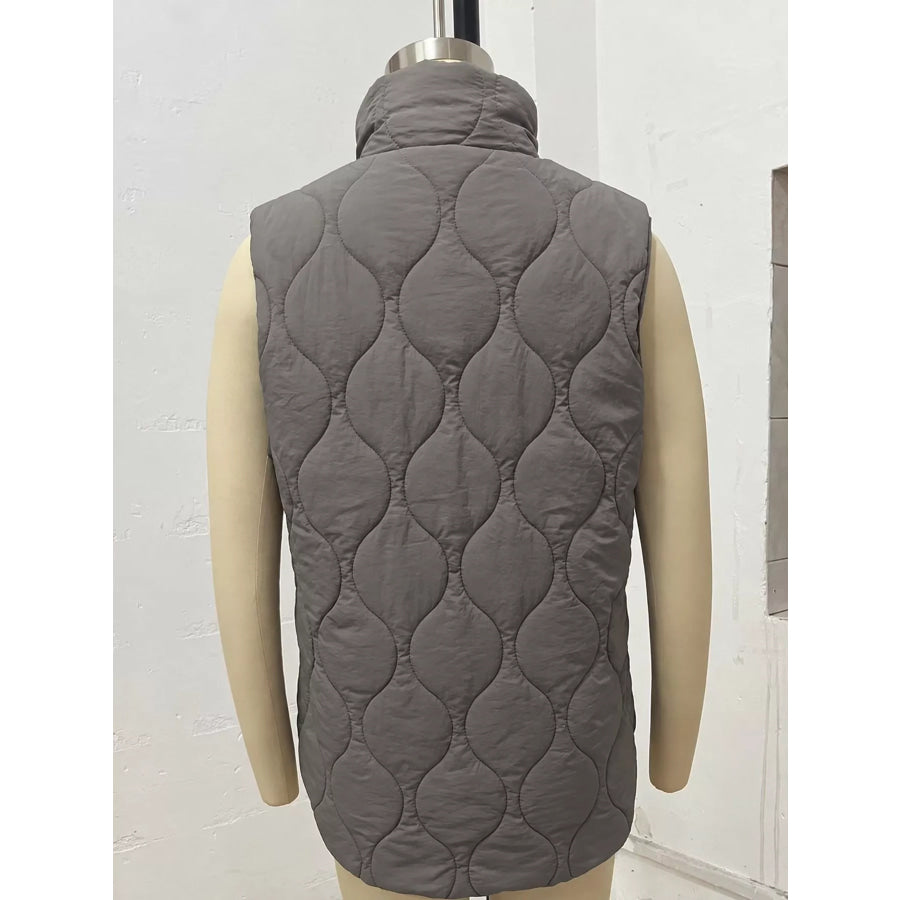 Quilted Snap Button Vest Coat Apparel and Accessories