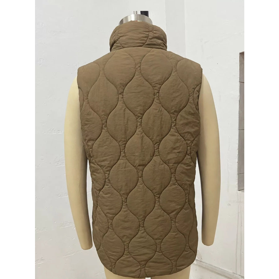 Quilted Snap Button Vest Coat Apparel and Accessories