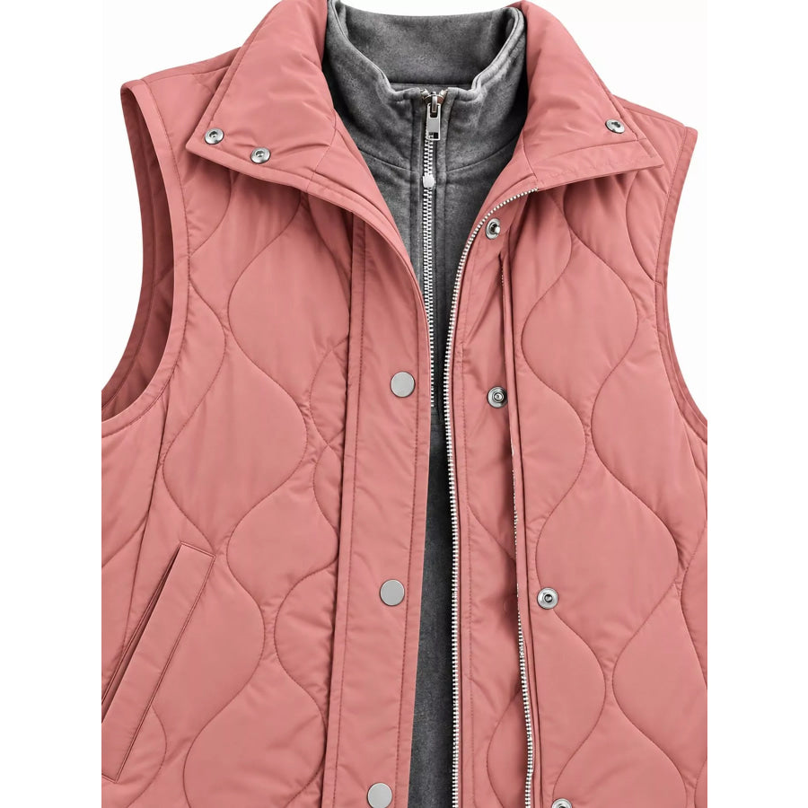 Quilted Snap Button Vest Coat Apparel and Accessories